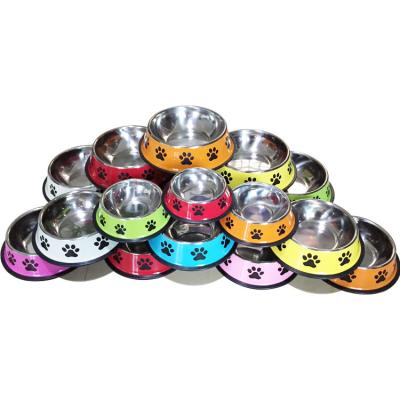 China CW-018 small animals colored stainless steel ration bowl (Jiajia/houchong/wuwan/rice basin) (CAT/bowl, dog/basin) for sale