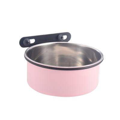 China Small Animals CW-019 Double-Layer Stainless Steel Dog Bowl Pet Bowl Anti-Spill Dog Food Cat Basin Drinking Bowl for sale