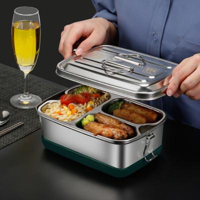 China FH-020 304 stainless steel lunch box, sealed, anti overflow, double-layer bento box, canteen steamed lunch box with cover for sale