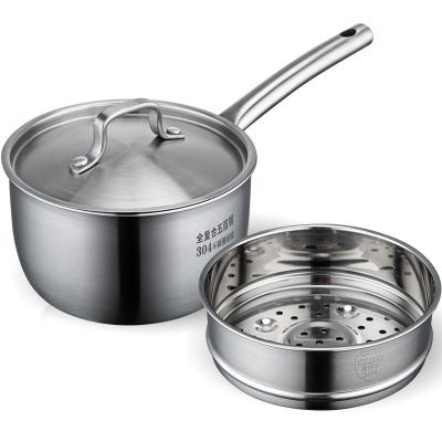 China TK-002-1 304 stainless steel viable milk pot, steamer, thickened five-layer steel pot, auxiliary food noodle pot, non-stick for sale