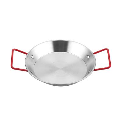 China TK-030 Viable Thickened Double Ear Barbecue Stainless Steel Fried Chicken Dish Korean Flat Bottom Dish Golden Seafood Dish for sale