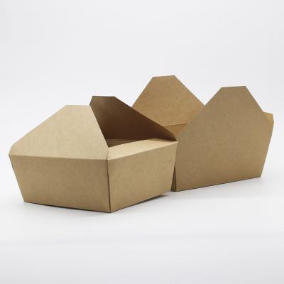 China 1300ml Waterproof Kraft Paper Lunch Boxes for sale