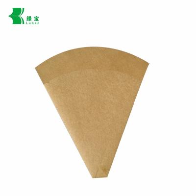 China Disposable Cardboard Kraft Paper Food Paper Customized Brown Crepe Cone for sale