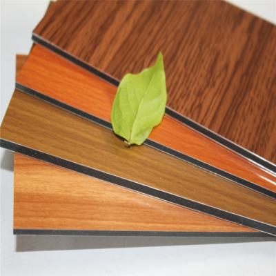 China Decorative Wood Grain PVDF Material Wood Cladding Aluminum Composite Panel For Exterior Wall Cladding for sale