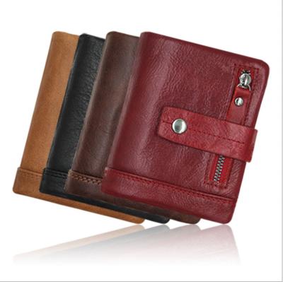 China Waterproof Original Men's Wallet Double Zipper Genuine Leather Wallet Coin Purse For Men for sale