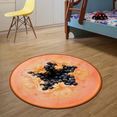 China 3D Anti-Slip Carpet Fruit Round Carpet Diameter 60/80/CM Printing Living Room Living Room Rugs for sale