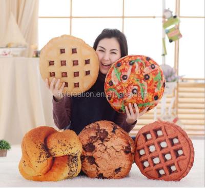 China Creative 3D Massage Plush Bread Steak Pizza Hamburger Shape Pillow Cushion Soft Material for sale