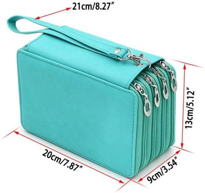 China Eco-friendly PU Leather Colorful Pencil Case With Pencil Case for sale