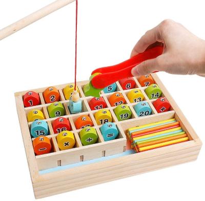 China Eductional Toys Wooden Magnetic Fishing Math Game Fun Toys Toddler Kids Birthday Learning Education Math Toys for sale