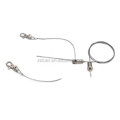 China Easy To Install Steel Wire Rope Y Style Clamp With Keychains For Hanging Light for sale