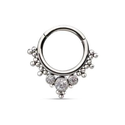 China FASHIONABLE Zircon Steel Multi-ball Round Nose Ring Jewelry Stainless Drop Shipping Agent UA125 Round Nose Ring Body Jewelry for sale