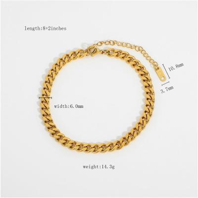 China UA226 Netflix Hip-Hop Cuba Personality Anklets FASHION Waterproof Tarnish Free Link Chain Anklets For Women for sale