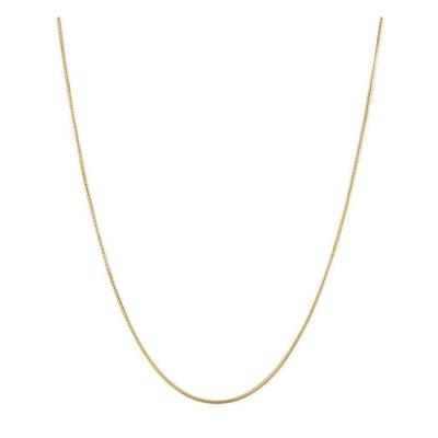 China UA398 TRENDY dropshipping 14K 18K gold plated stainless steel gold thin flat round necklace minimalist snake chain for women for sale