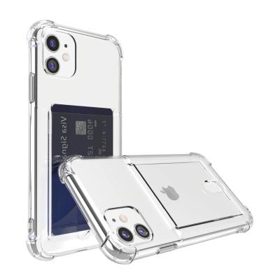 China Clear Shockproof TPU Phone Case Card Slot Cell Phone Case Cover with Credit Card Holder for Apple iPhone 13 mini 13 pro max for sale