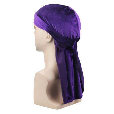 China High Quality Velvet/Silk Men's Velvet/Velvet Durags Durag Waves Turban Hat Velvet Durag With Silk for sale