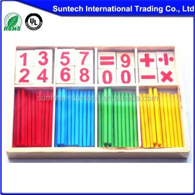 China Wooden Math Manipulatives Sticks Kids Counting Educational Preschool Educational Toys for sale