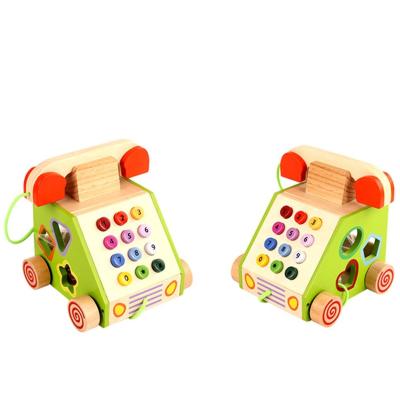 China 3D Multifunctional Wooden Hot Sale Drag Phone Puzzles Wooden Toys for sale