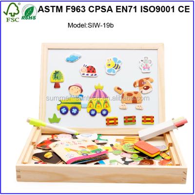 China Kids Toys Gifts Wooden Magnetic Drawing Board Black And White Kids Playing Board for sale