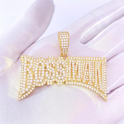 China Hiphop Custom Hiphop Bling Gold Plated Jewelry Moissanite Wand Iced Out Diamond Moissanite Men Pendant for sale