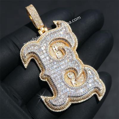 China Hiphop Hip Hop Jewelry Necklace Hand Pendant Setting Iced Out Custom Two Layer 3D Letter Pendant Custom Made for sale