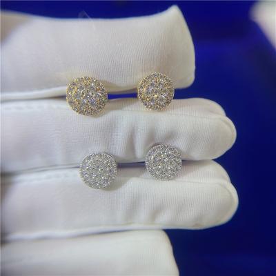 China Office/jewelry fashion Zuanfa 10K bling gold moissanite hip hop earrings vvs luxury men's career moissanite earrings for sale