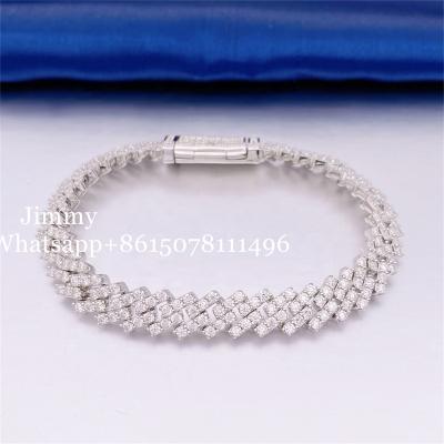 China Real Gold Moissanite Jewelry 10mm Moissanite Cuban Link 925 Sterling Silver /10k Unfading Bracelet VVS Moissanite Cuban Link for sale