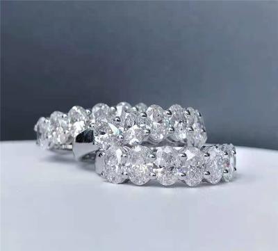 China 2021 Luxury Lab Jewelry Women Gifts Style Moissanite Oval Unfading Oval Diamonds Loose Stack Rings For Women for sale