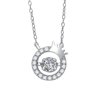 China CLASSIC ready to ship jewelry set in 925 Sterling Silver Single Dance Stone Moissanite running charm for sale