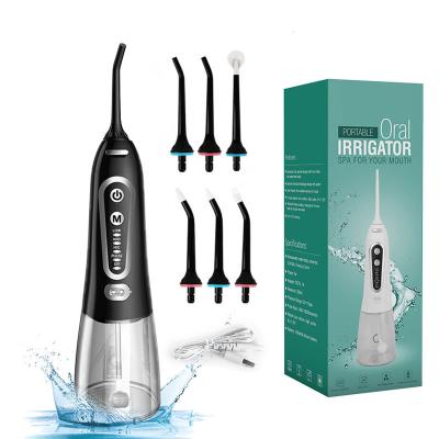 China 2021 New Most Powerful Portable Household Irrigator Oral Cordless Teeth Cleaner Water Flosser With 5 Modes 6 Tips Usb for sale