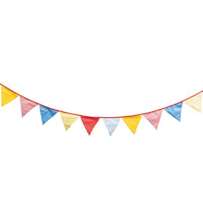 China Fabric Birthday Holiday Bunting Wholesale Party Indoor Decoration Cotton Flag Pennant for sale