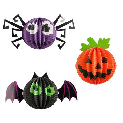 China Various Paper Promotional Goods Using Small Glitter Pumpkin Lantern Halloween Decoration for sale