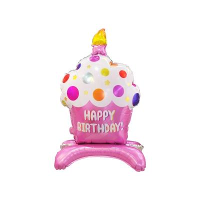 China - Big Happy Birthday Foil Balloon Set - (6 Pack) Cake, Cupcake, Ice Cream Cone, Ice Cream Bowl, Pink Candy, Blue Candy by the party for sale