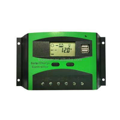 China Intelligent Solar Charger Controller 12v 24v 30a 50a 60a LCD Display PWM Charger Controller for sale