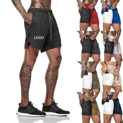 China Custom Logo Print Blank Summer Man Anti-Wrinkle Athletic Pants Running Fitness Shorts Boy Men's Gym Sportswear 2 In Shorts 1 for sale