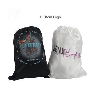 China Promotion Mix Color Luxury Big Drawstring Custom With Logo For Wigs Hair Bundles Package Dust Pouch Satin Silk Bags for sale