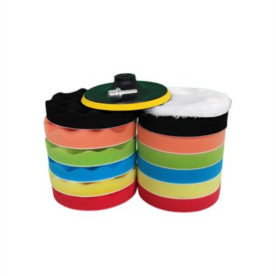 China New Beauty 8 Pieces High Efficiency Waxing Tools Car Disc Sponge Wheel Wool Set Automotive Polishing Buffing Pad 3/4/5/6/7 Inch for sale