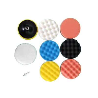 China High Efficiency Car Beauty Waxing 5Pcs/Set Tray Kit Flat Wave Disc Polishing 4 Inch Wheel Electric Grinder Rotary Tool Car Polishing Cotton for sale