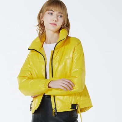 China Good Quality Breathable Keep Warm Soft Glossy Waterproof Yellow Cotton Luster Jacket for sale