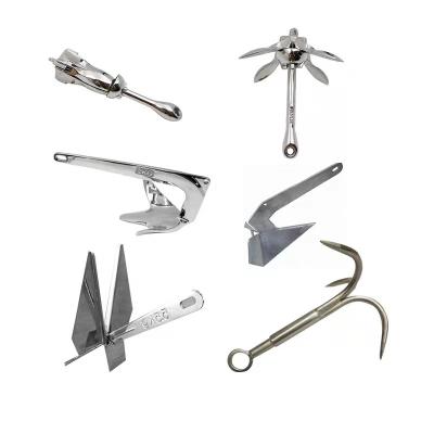 China Polished marine boat accessories 316 stainless steel bruce style size marine anchor for boat for sale