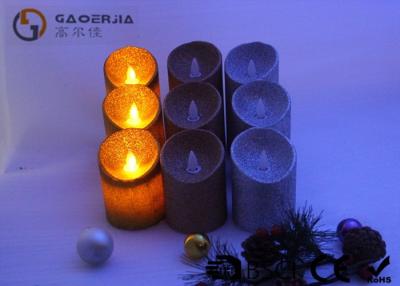 China Smooth Surface Moving Flame Led Candles Gold / Yellow / Silver Color Available for sale