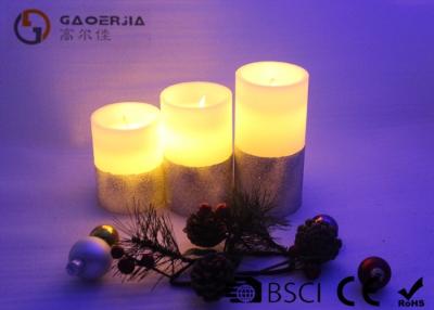 China Flat Top Pillar Battery Operated Candles With Flickering Flame for sale