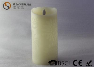 China White Battery Operated Candles , Flameless Candle With Moving Flame for sale