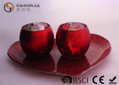 China Set Of 2 Portable Red Tealight Holders Brightness For Dinner Decoration for sale