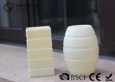 China Plastic Material Led Pillar Candles With Flat Top Striped Candle Set for sale