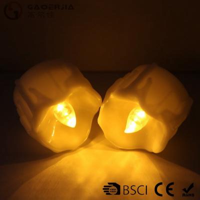 China Yellow Flickering Timing Flameless LED Tea Light Candles with Timer for sale