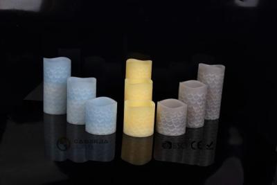 China Blue / Yellow / Brown Led Flameless wax Candles with Logo Customized for sale