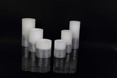 China Ivory Color Half Spot 3 Pcs Electric Led Candles With Dot Finish for sale