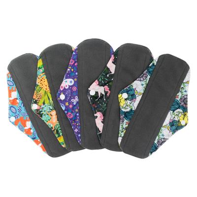 China Bamboo Portable Sanitary Napkin Menstrual Pad Eco-Friendly Reusable Waterproof Breathable Charcoal for sale