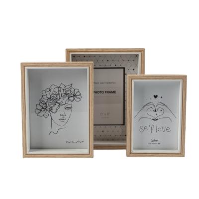 China Decorative Box Frame Home Decor Solid Wood Picture Frame China Factory Direct Sales 3 Set for sale