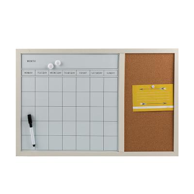 China Factory Direct Sales Weekly Planner With Cork Frame Message Office Wooden Writing Board 40x60x1.8cm for sale